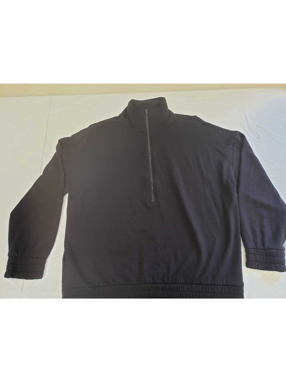 Lou & Grey Womens 1/2 Zip Sweater Sweatshirt Black Petites l